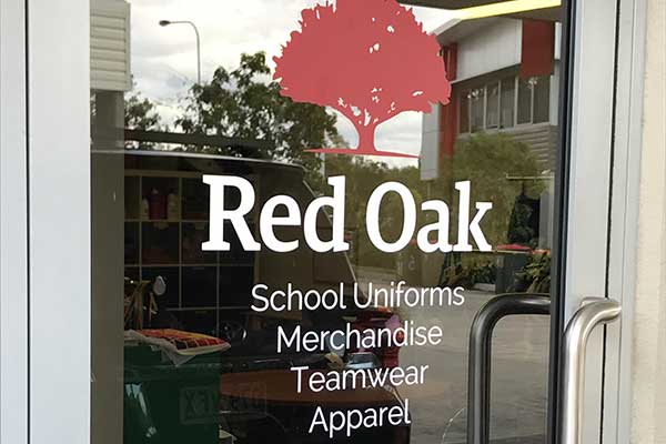 Shopfront Office Signage: Red Oak